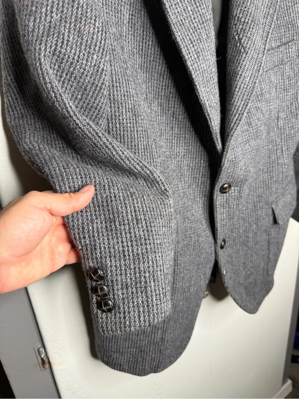 Pendleton Men Tweed Sport Coat 42R Blazer Blue Virgin Wool Jacket Vtg USA